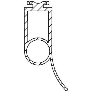 F-Profil P4 Torabschlussprofil 25x52 mm, 22 mm-Optosensoren, 25 m Rolle