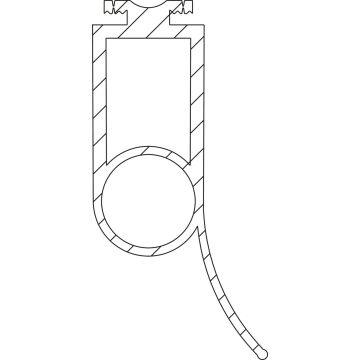 F-profile P4 door end profile 25x52 mm, 22 mm optosensors, 25 m roll