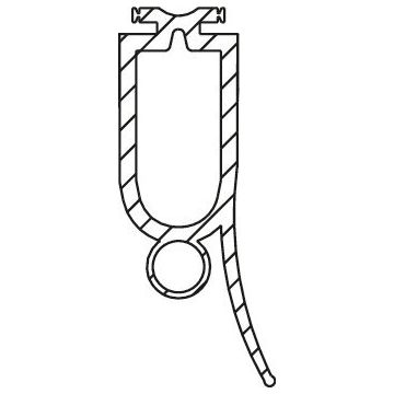 F-Profil P2 Torabschlussprofil 25x56,3 mm, 11 mm-Optosensoren, 25 m Rolle