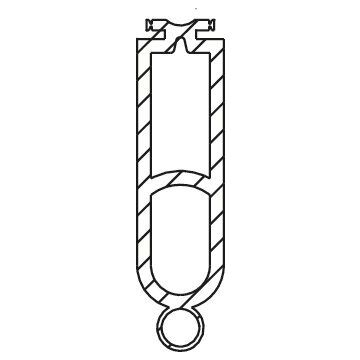 F-Profil P6 Torabschlussprofil 25x90 mm, 11 mm-Optosensoren, 25 m Rolle