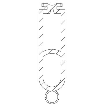 F-profile P6 door end profile 25x90 mm, 11 mm optosensors, 25 m roll