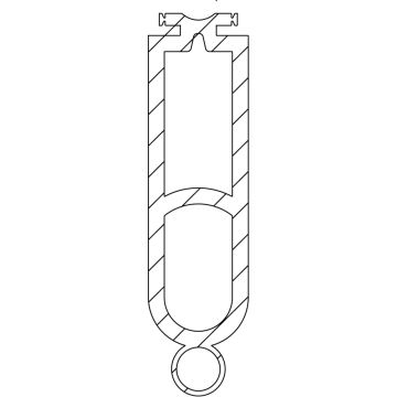 F-profile P6 door end profile 25x90 mm, 11 mm optosensors, 25 m roll