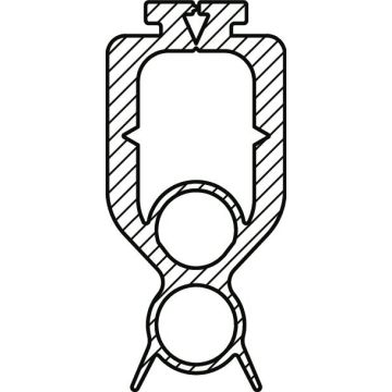 Torabschlussprofil (2 Kammern) 29x58 mm, 14 mm-Optosensoren