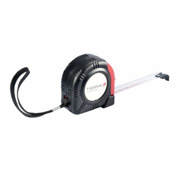 Rollmaßband Marantec 5 m mit Gürtelclip schwarz/rot