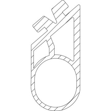 Torabschlussprofil (1 Kammer) 30,2x40 mm, 22 mm-Optosensoren