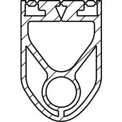 Torabschlussprofil (1 Kammer) 29x38 mm, 11 mm-Optosensoren
