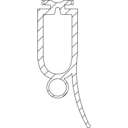 F-Profil P2 Torabschlussprofil 25x56,3 mm, 11 mm-Optosensoren, 25 m Rolle