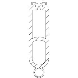 F-Profil P6 Torabschlussprofil 25x90 mm, 11 mm-Optosensoren, 25 m Rolle
