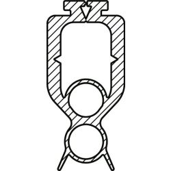 Torabschlussprofil (2 Kammern) 29x58 mm, 14 mm-Optosensoren