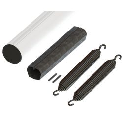 ASTL8 Aluminium-Rundbaum, ø 90 mm, 2x 4,2 m, Federpaket