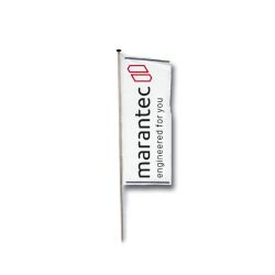 Außenflagge Marantec 150x400 cm weiß/schwarz/rot