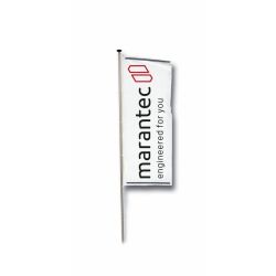 Außenflagge Marantec 150x490 cm weiß/schwarz/rot