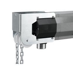 Emergency hand chain deflection for horizontal mounting for STA 1 KE
