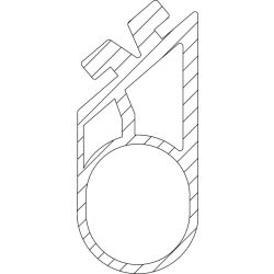 Torabschlussprofil (1 Kammer) 30,2x40 mm, 22 mm-Optosensoren